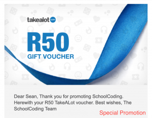 Win a R50 Gif Voucher from Takalot
